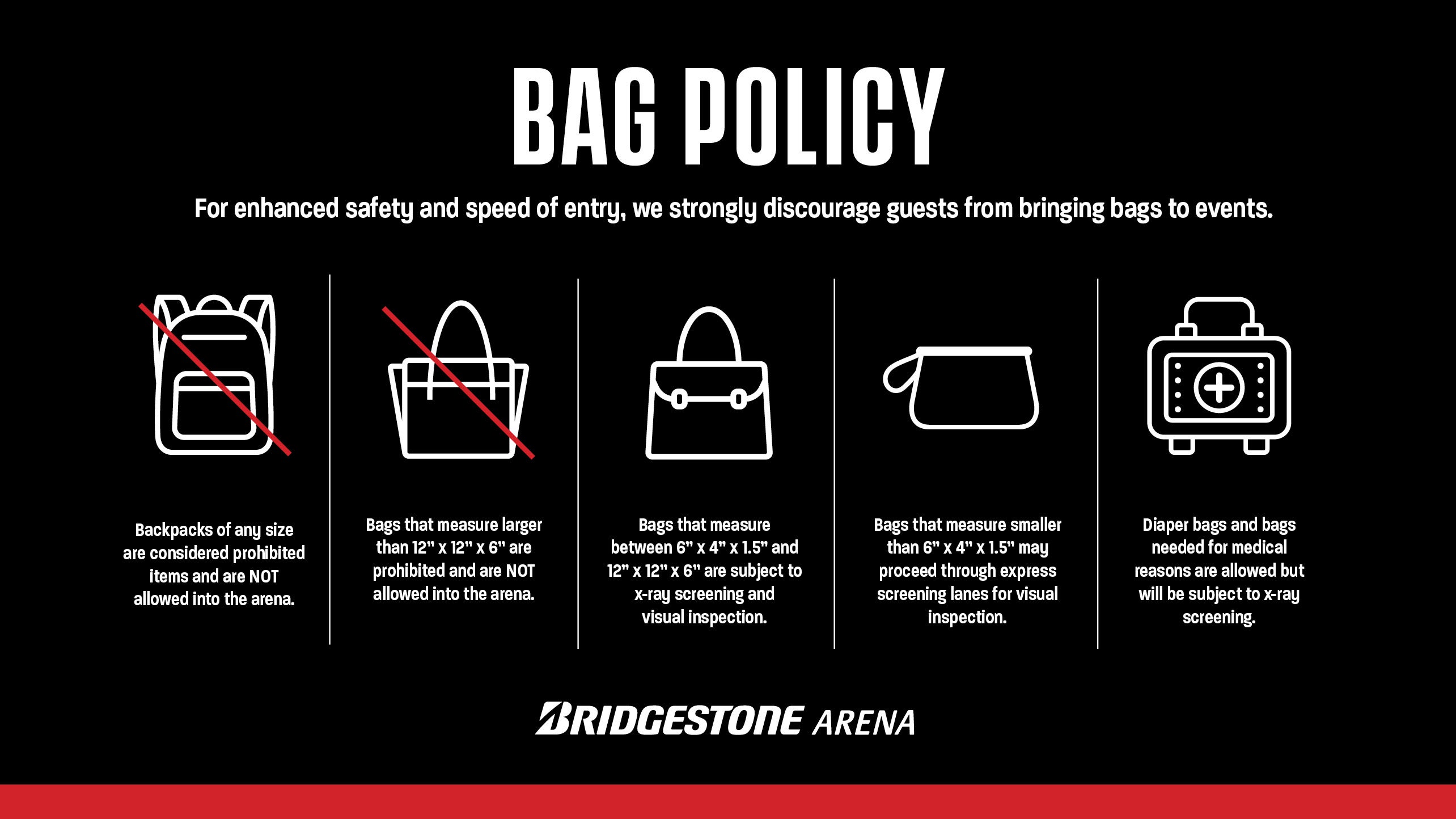 Arena Policies  Bridgestone Arena