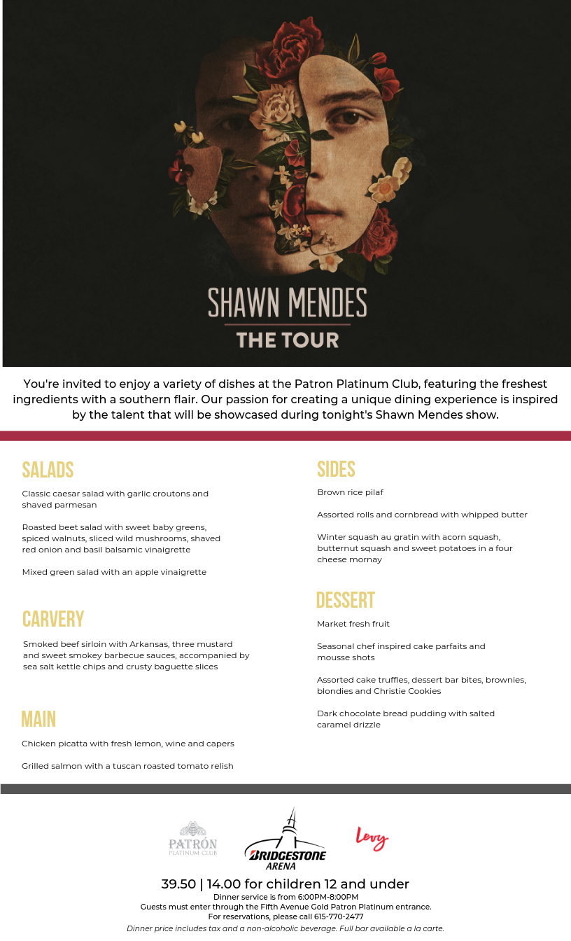 Bridgestone Arena Seating Chart Shawn Mendes